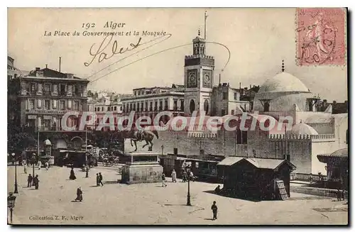 Cartes postales ALGER place du gouvernement et la Mosqu�e