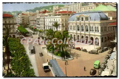 Cartes postales ALGER place de l'op�ra et la rue Dumont-d'Urville