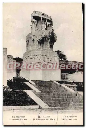 Cartes postales ALGER monument aux morts