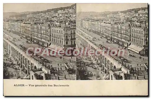 Cartes postales ALGER vue g�n�rale des boulevards st�r�oscopie