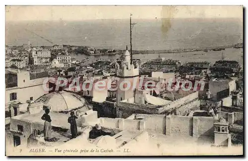 Cartes postales ALGER vue g�n�rale prise de la Casbah