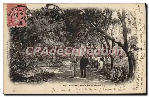 Cartes postales ALGER jardin de Marengo