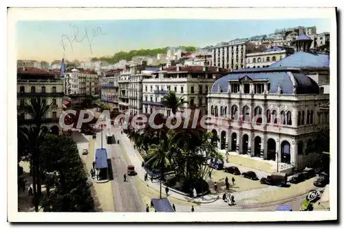 Ansichtskarte AK ALGER place de l'op�ra rue Dumont-d'Urville