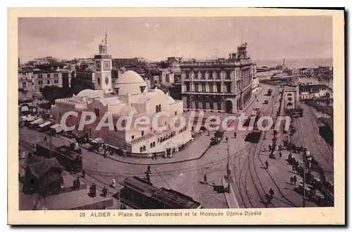 Cartes postales ALGER mosqu�e Djamaa-Djedid place du gouvernement