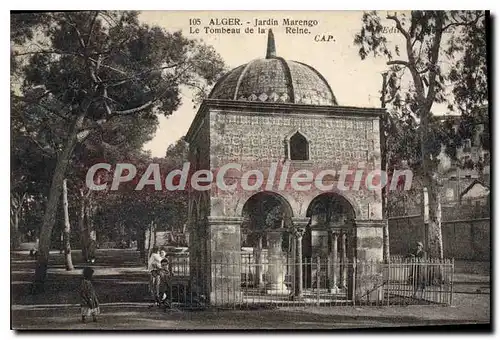 Cartes postales ALGER jardin Marengo tombeau de la reine