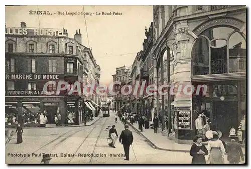 Ansichtskarte AK Epinal Rue Leopold Bourg Le Rond Point march� du monde