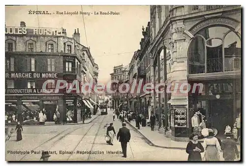 Cartes postales Epinal Rue Leopold Bourg Le Rond Point march� du monde