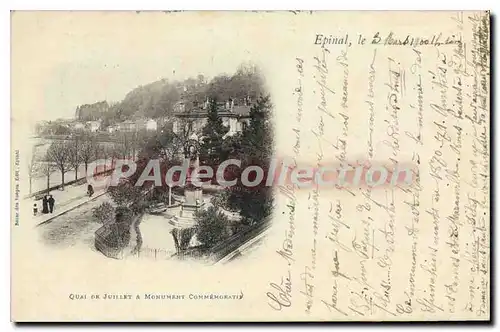Cartes postales Epinal Quai De Juillet Monument Commemoratif