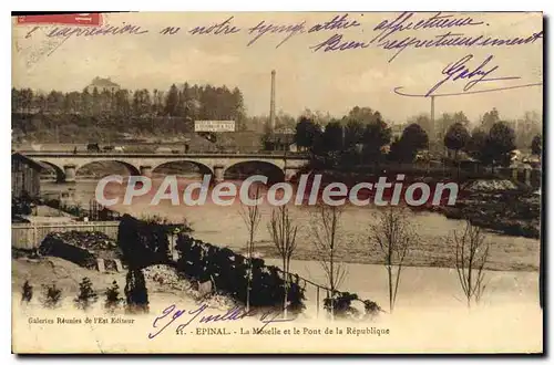 Cartes postales Epinal Le Moselle Et Le Pont De La Republique