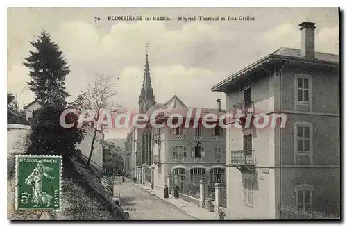 Cartes postales Plombieres Les Bains Hopital Thermal Et Rue Grillot