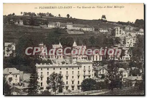 Cartes postales Plombieres Les Bains Vue Generale Des Villas Et Hotel Metropole