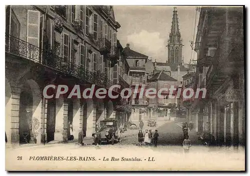Cartes postales Plombieres Les Bains La Rue Stanislas Automobile