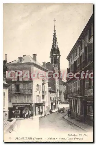 Cartes postales PLOMBIERES Maison Et Avenue Louis Fran�ais