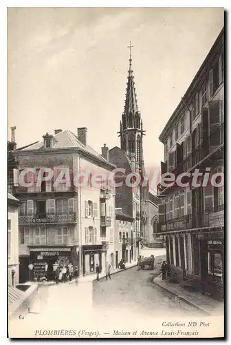 Cartes postales PLOMBIERES Maison Et Avenue Louis Fran�ais