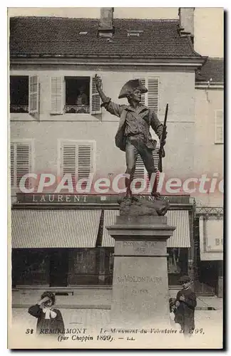 Cartes postales Remiremont monument du volontaire de 1792 par Choppin 1899