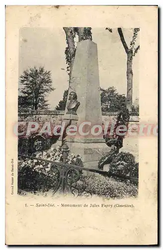 Cartes postales Saint Die Monument De Jules Ferry cimeti�re