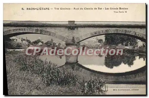 Cartes postales Raon L'Etape Vue Generale Pont Du Chemin De Fer grands moulins