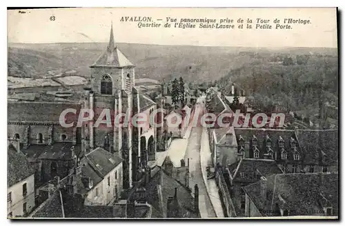 Cartes postales Avallon Vue Panoramique Prise De La Tour De I'Horloge quartier �glise Saint-Lazare