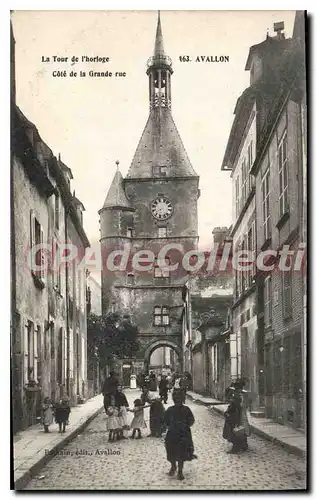 Cartes postales Avallon Cote De La Grande Rue tour de l'horloge