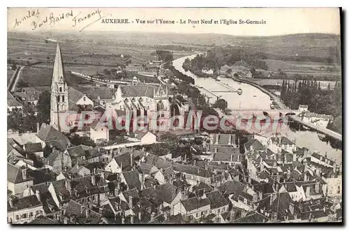 Ansichtskarte AK Auxerre Vue Sur I'Yonne Le Pont Neuf Et I'Eglise St Germain