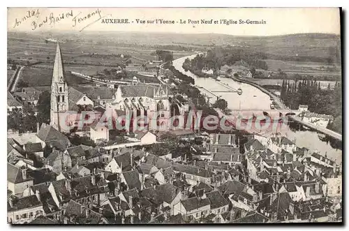Cartes postales Auxerre Vue Sur I'Yonne Le Pont Neuf Et I'Eglise St Germain