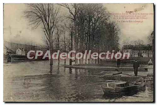 Ansichtskarte AK Sens Le Clos Le Roi Submerge crues de 1910