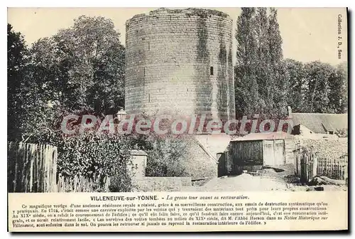 Cartes postales Villeneuve Sur Yonne La Grosse Tour Avant Sa reconstruction