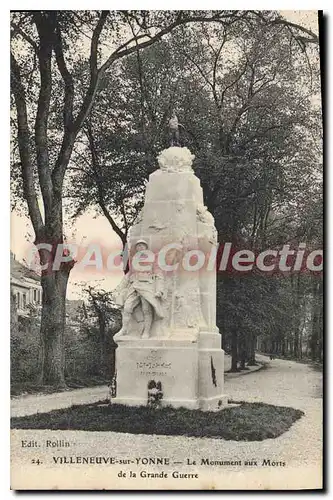 Ansichtskarte AK Villeneuve Sur Yonne Le Monument Aux Morts De la Grande Guerre