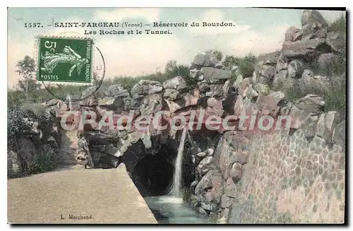 Cartes postales Saint Fargeau Reservoir Du Bourdon les roches et le tunnel