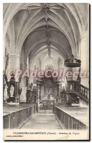 Ansichtskarte AK Villeneuve L'Archeveque Interieur De I'Eglise