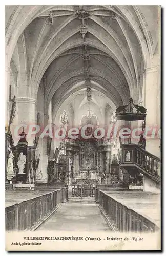 Cartes postales Villeneuve L'Archeveque Interieur De I'Eglise