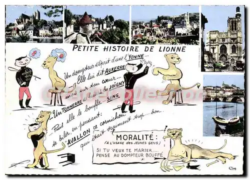 Cartes postales moderne Avallon ce cornichon Petite histoire de Lionne dompteur bouff�
