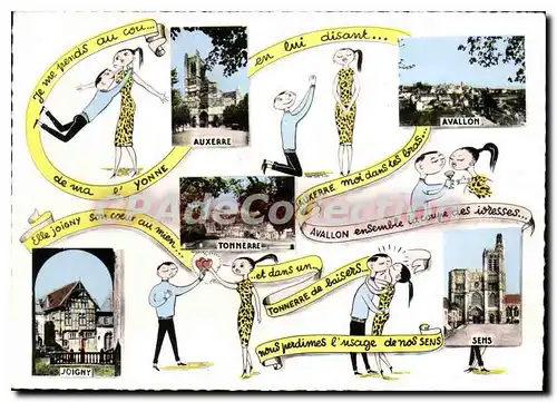 Cartes postales moderne bon Souvenir De I'Yonne au cou de ma l'Yonne