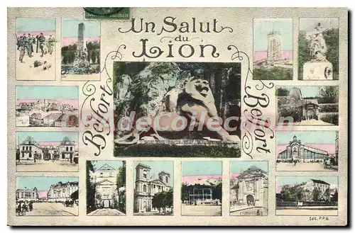 Cartes postales Souvenir De Belfort Un Salut Lion