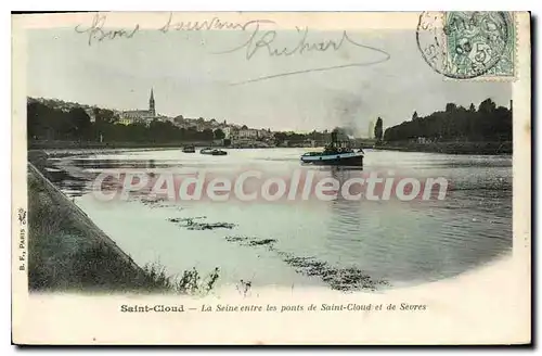 Cartes postales Saint Cloud La Seine Entre Les Ponts De Saint Cloud er de S�vres