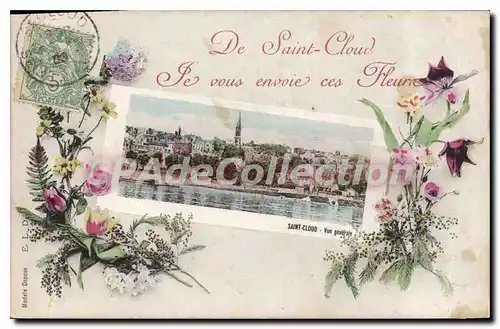 Cartes postales Saint Cloud je vous envoie ces fleurs
