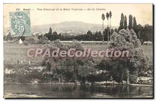 Cartes postales Rueil Vue Generale Et Le Mont Valerien Ile de Chatou