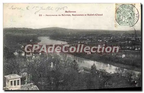 Cartes postales Bellevue Panorama De Sevres Suresnes Et Saint Cloud