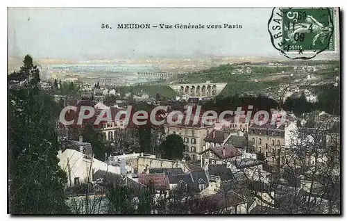 Cartes postales Meudon Vue Generale Vers Paris