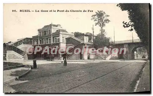 Cartes postales Rueil La Gare Et Le Pont Du Chemin De Fer