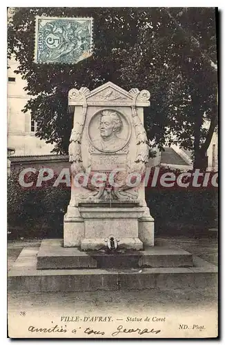 Cartes postales Ville D'Avray Statue De Corot