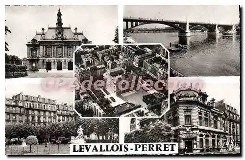 Cartes postales Levallois Perret L'Hotel De Ville Le Pont Le Square La poste