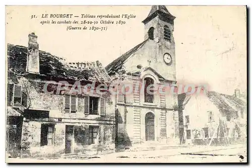 Ansichtskarte AK Le Bourget Tableau Reproduisant I'Eglise Apr�s Les Combats des 28-29-30 octobre 1870