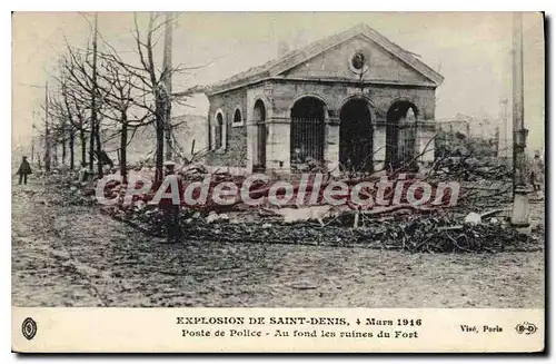 Cartes postales Saint Denis Explosion 4 mars 1916 poste De Police
