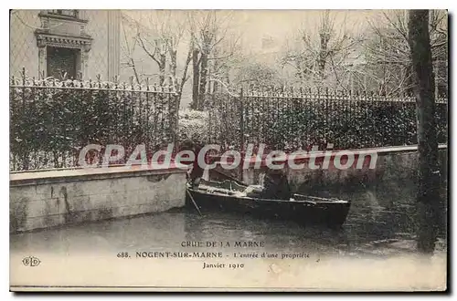 Cartes postales Nogent Sur Marne L'Entree D'Une Propriete crue innondation janvier 1910