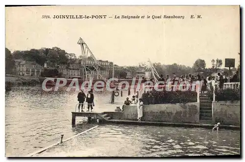 Cartes postales Joinville Le Pont La Baignade Et Le Quai Beaubourg