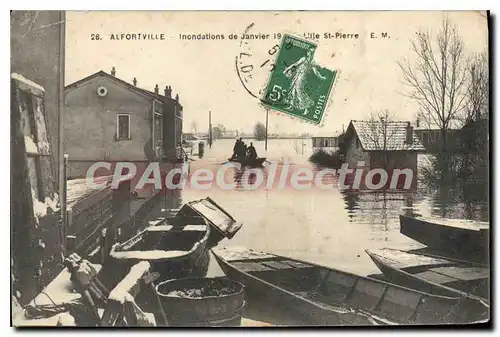 Cartes postales Alfortville Inondations De Janvier 1910 L'Ile St Pierre