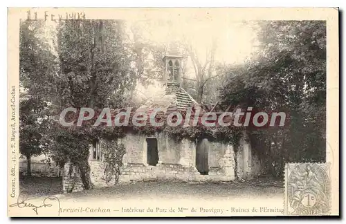 Cartes postales Arcueil Cachan Interieur Du Parc De Provigny Ruines I'Ermitage