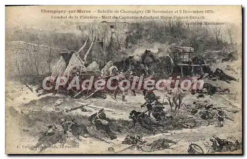 Cartes postales Champigny Sur Marne Bataille du 2 d�cembre 1870 la Pl�tri�re mort de Forest-Defaye