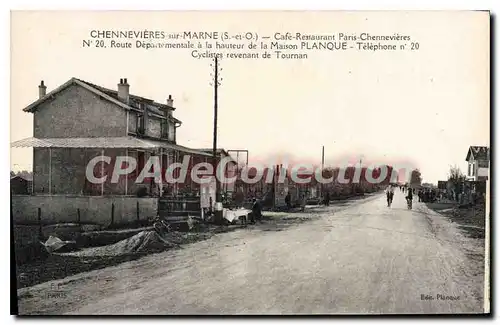 Cartes postales Chennevieres Sur Marne Cafe Restaurant Paris maison Planque cyclistes